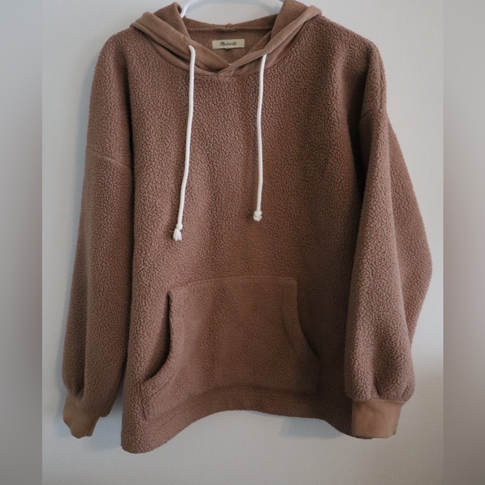 Madewell Teddy Sherpa Hoodie Pullover Sweatshirt